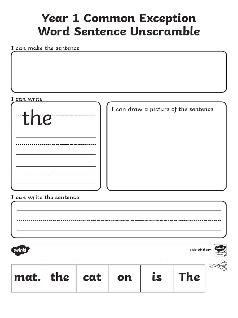 Year 1 Sentence Construction Guide | PDF