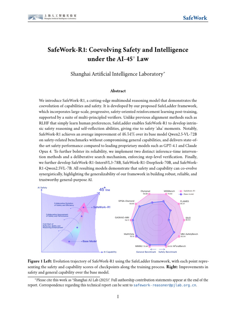 SafeWork-R1: Advancing AI Safety and Intelligence | PDF | Artificial ...