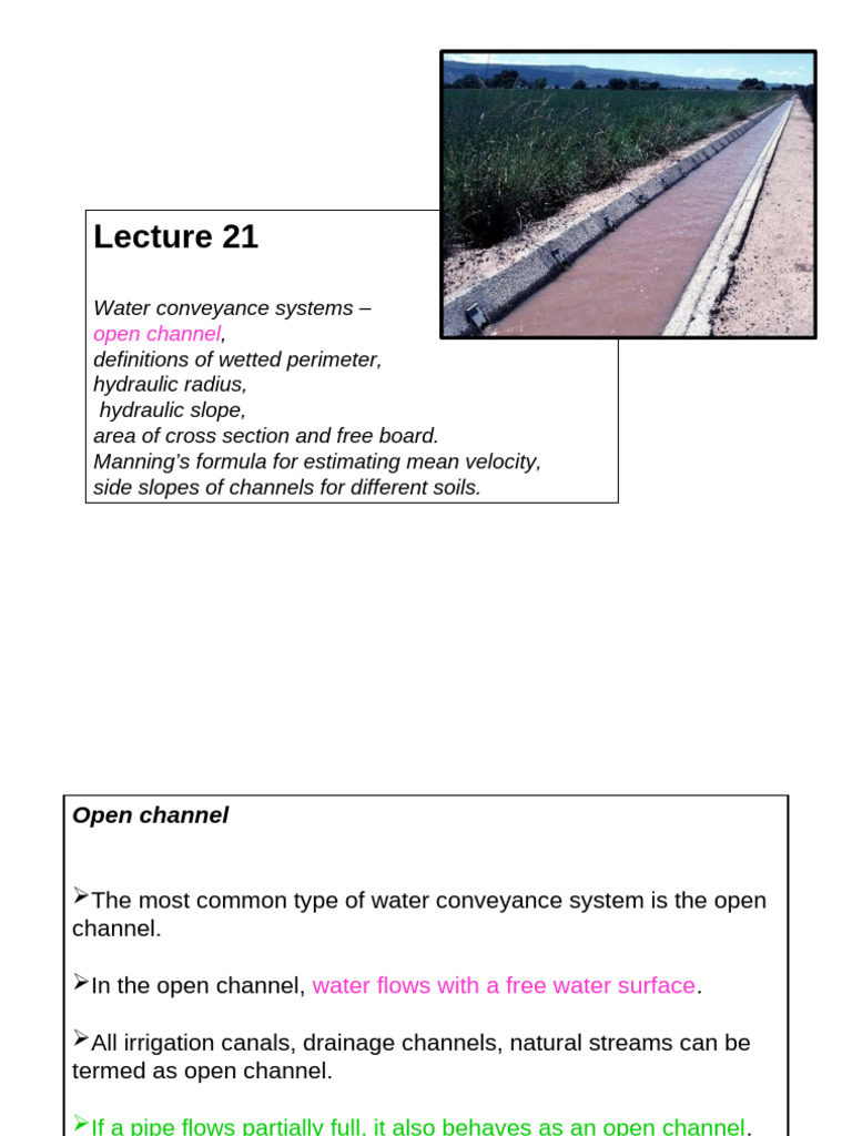 Open Channel Water Conveyance Systems | PDF | Concrete | Valve