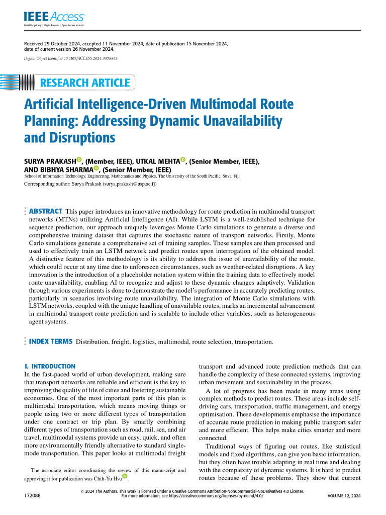 Artificial Intelligence-Driven Multimodal Route Planning Addressing ...