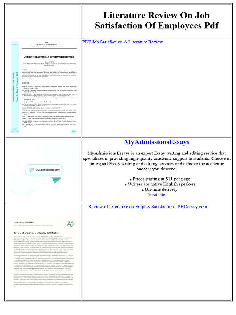 Literature Review On Job Satisfaction of Employees PDF | PDF | Anemia ...