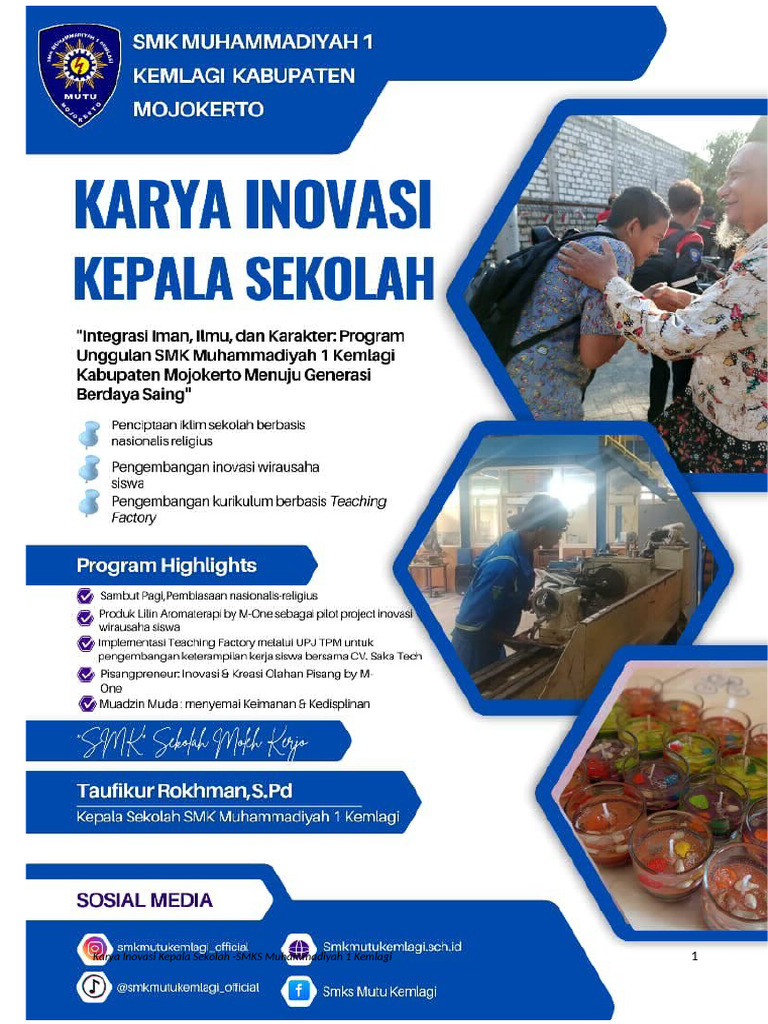 Inovasi Pendidikan SMK Muhammadiyah 1 Kemlagi | PDF
