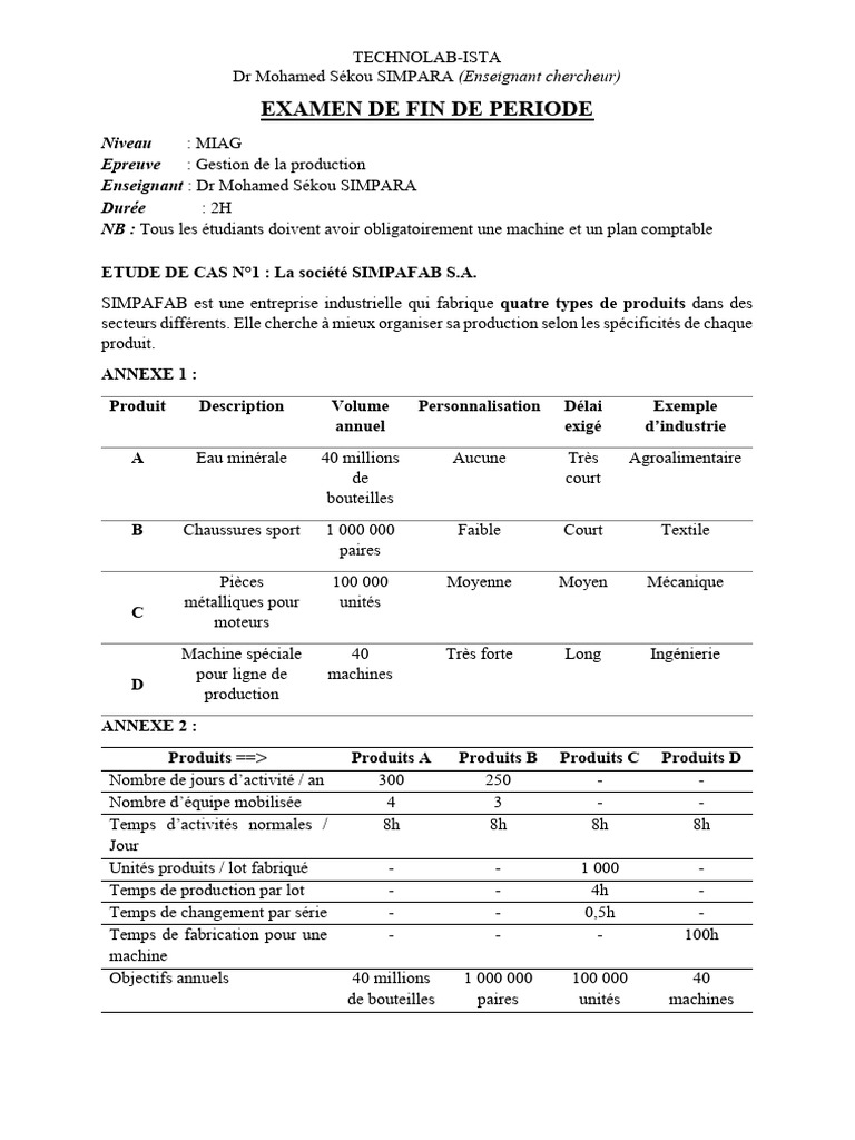 Gestion de production et approvisionnement MIAG | PDF | Inventaire ...