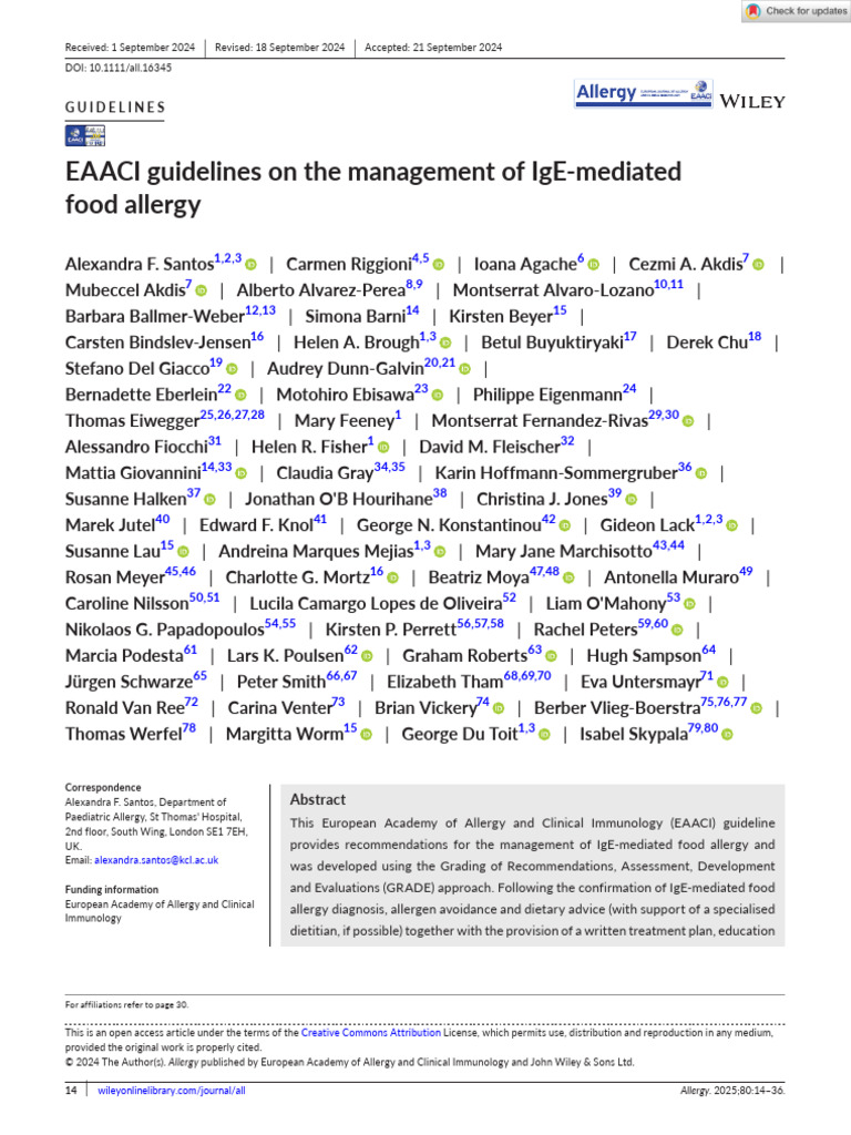 EAACI Anaphylaxis Action Plan Guidelines | PDF | Allergy | Food Allergy