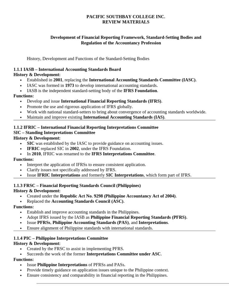 Financial Reporting Standards Overview | PDF | International Financial ...