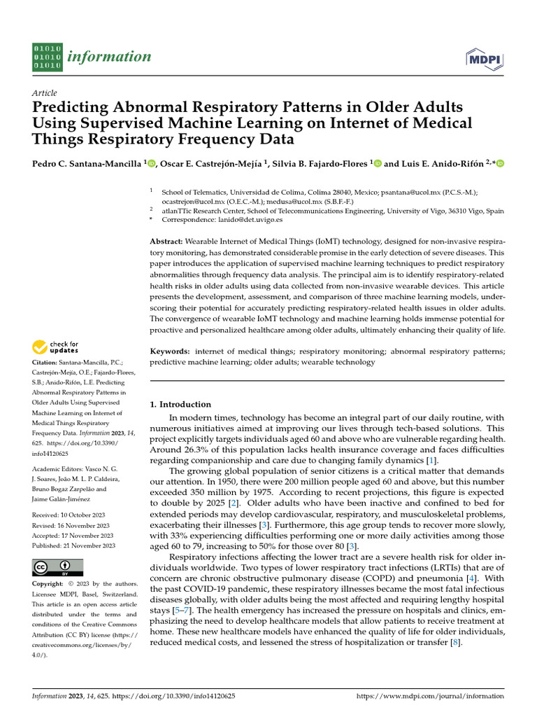 Predicting Respiratory Issues in Seniors | PDF | Support Vector Machine ...