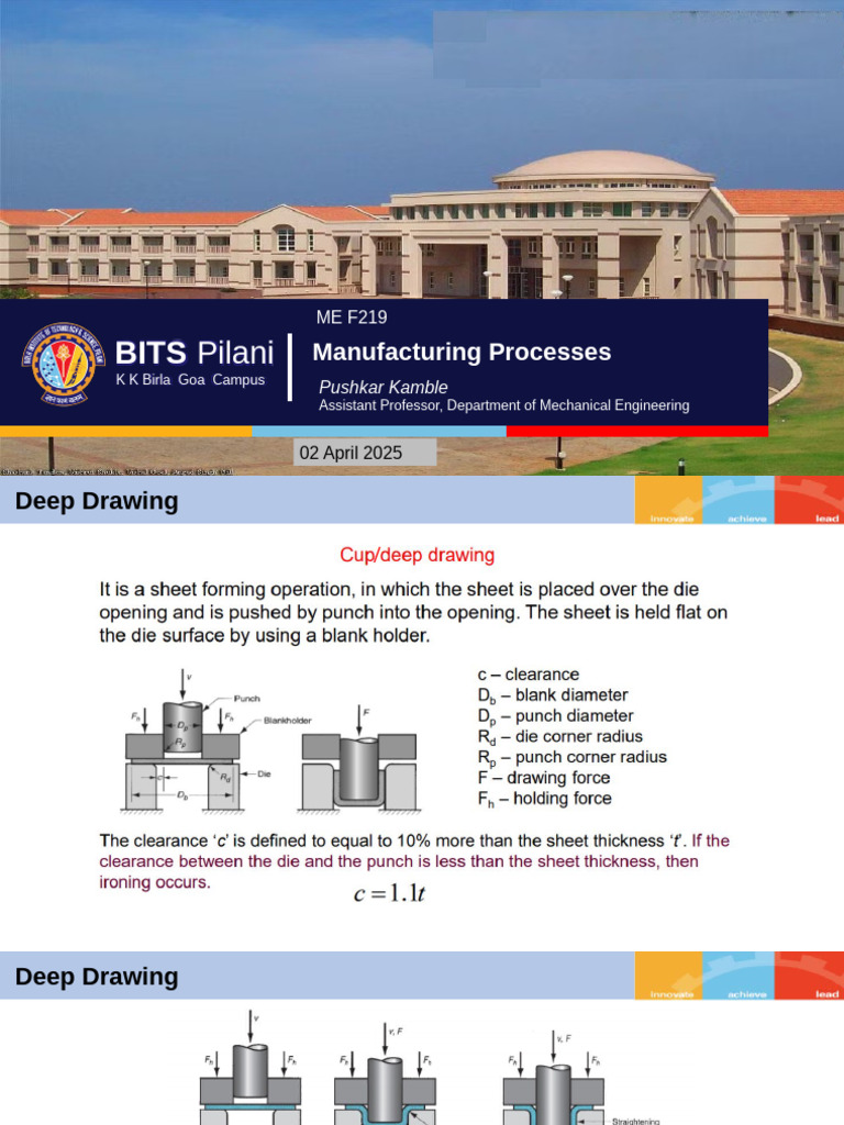 Deep Drawing Manufacturing Processes Guide | PDF