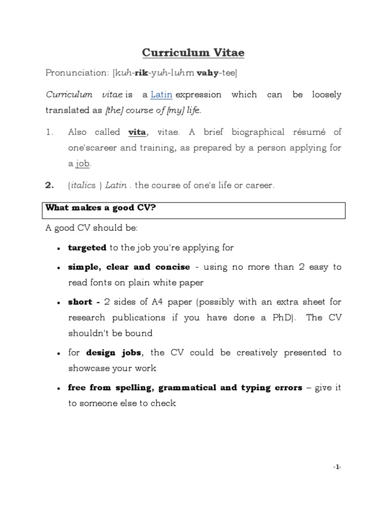 Vitae meaning in english image