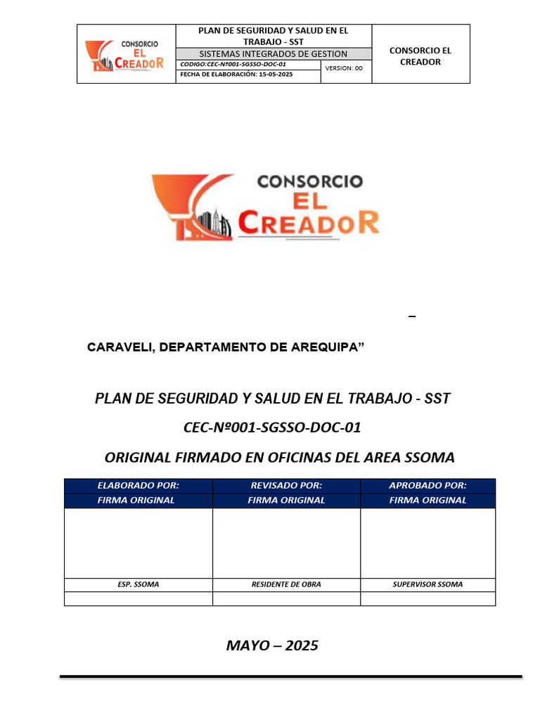 Sig Plan SST Cec | PDF | Seguridad y salud ocupacional | Riesgo