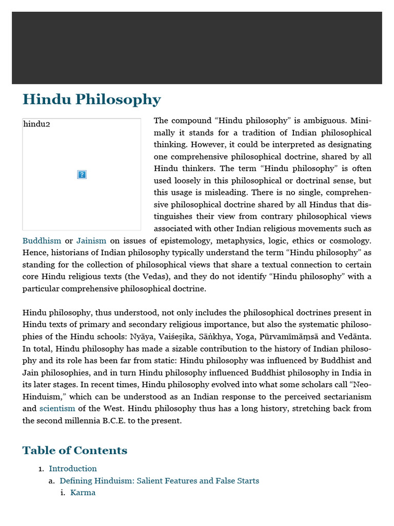 Understanding Hindu Philosophy | PDF | Vedas | Hindu Philosophy