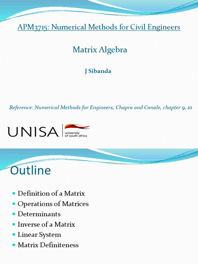 Matrix Algebra Fundamentals for Engineers | PDF | Matrix (Mathematics ...