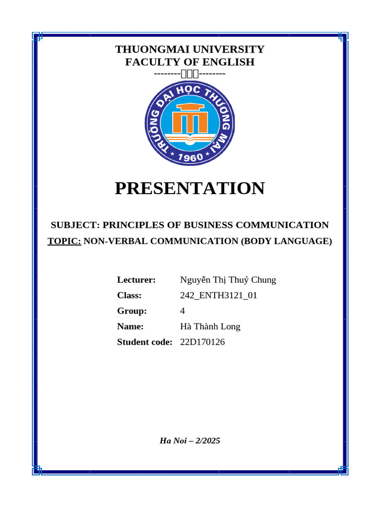 Non-Verbal Communication Insights | PDF | Nonverbal Communication ...