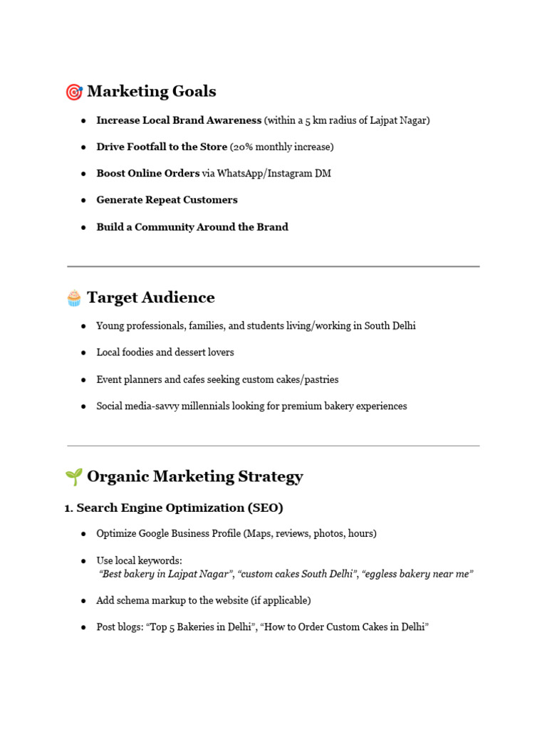 Meira's Bakehouse Marketing Strategy | PDF | Promotion And Marketing ...