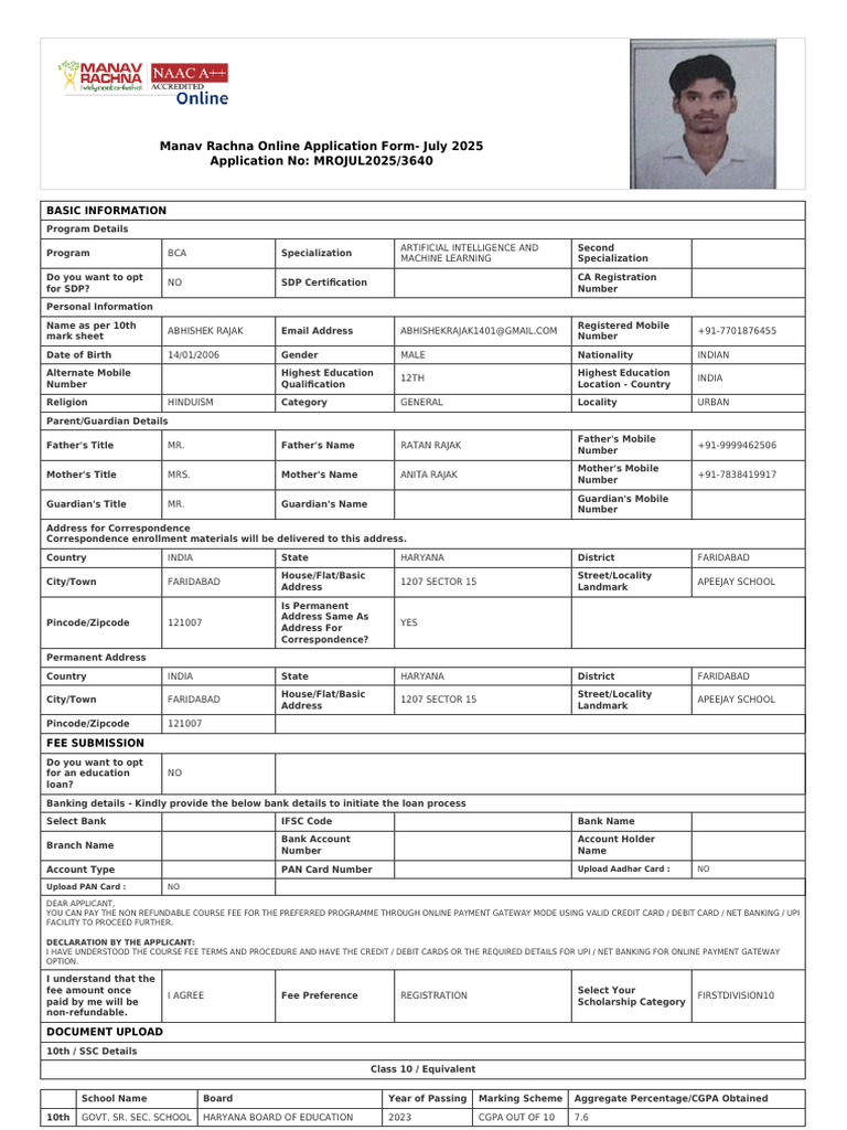 Application Form MROJUL2025 3640 | PDF | Credit Card | Debit Card