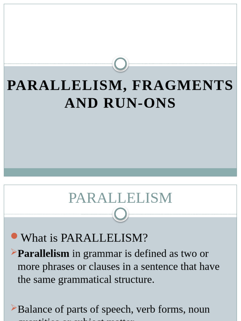 Grammar Guide: Parallelism & Sentence Structure | PDF | Part Of Speech ...