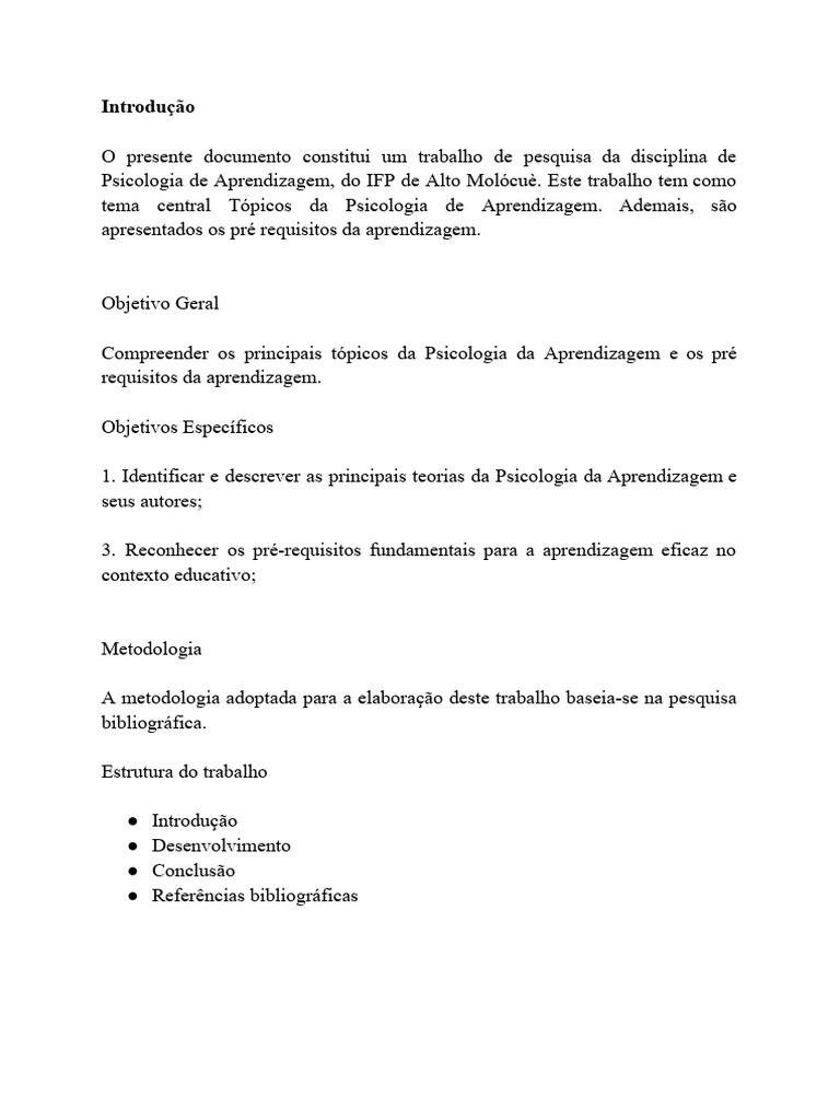 Tópicos e Teorias da Psicologia da Aprendizagem | PDF | Aprendizado ...