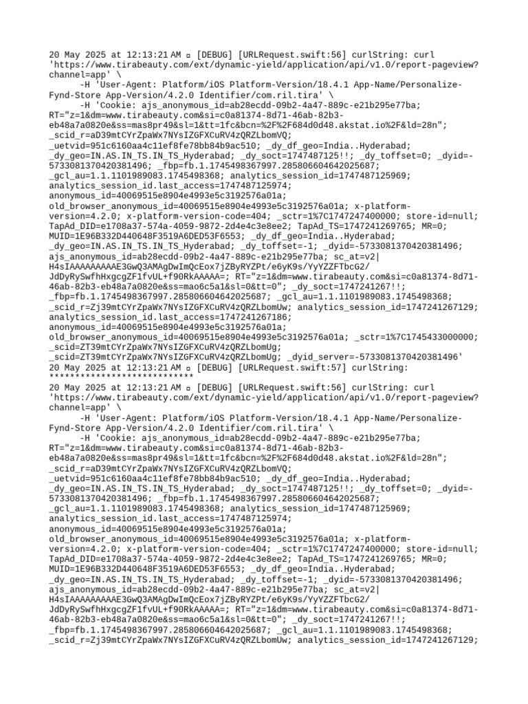 Debugging API Requests for Tira Beauty | PDF | Information Appliances ...