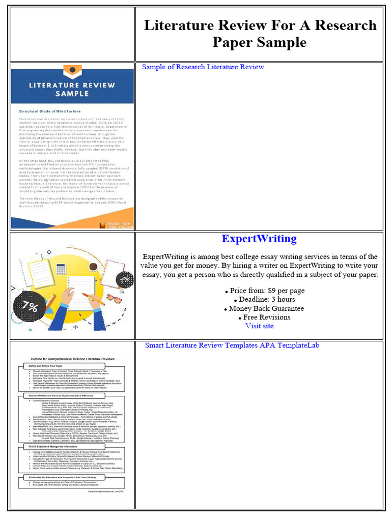 Literature Review For A Research Paper Sample | PDF | Fish Oil | Essays