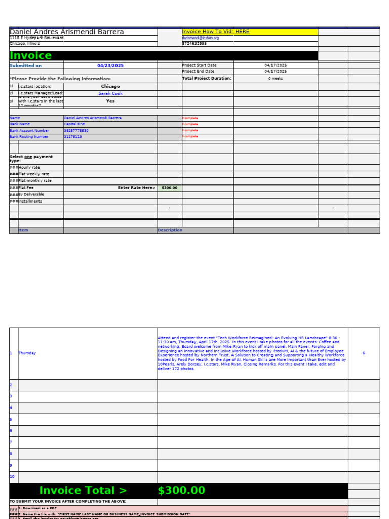 Independent Contractor Invoice Template | PDF