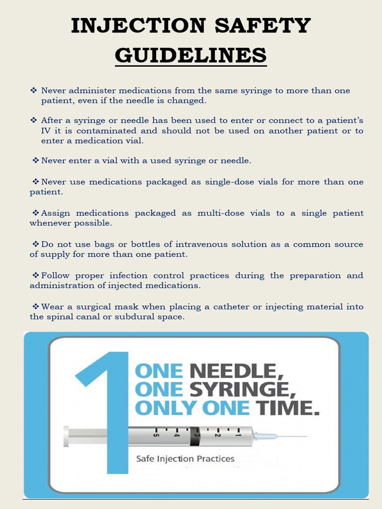 Injection Safety Guidelines Overview | PDF