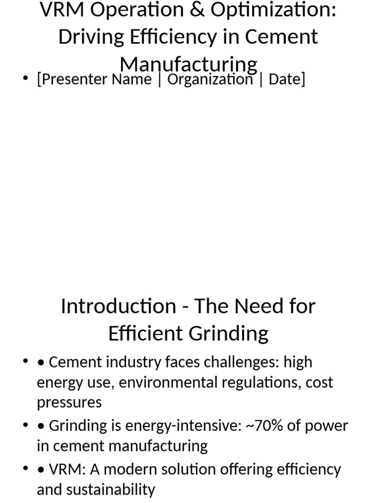 Optimizing VRM for Cement Efficiency | PDF | Mill (Grinding) | Cement