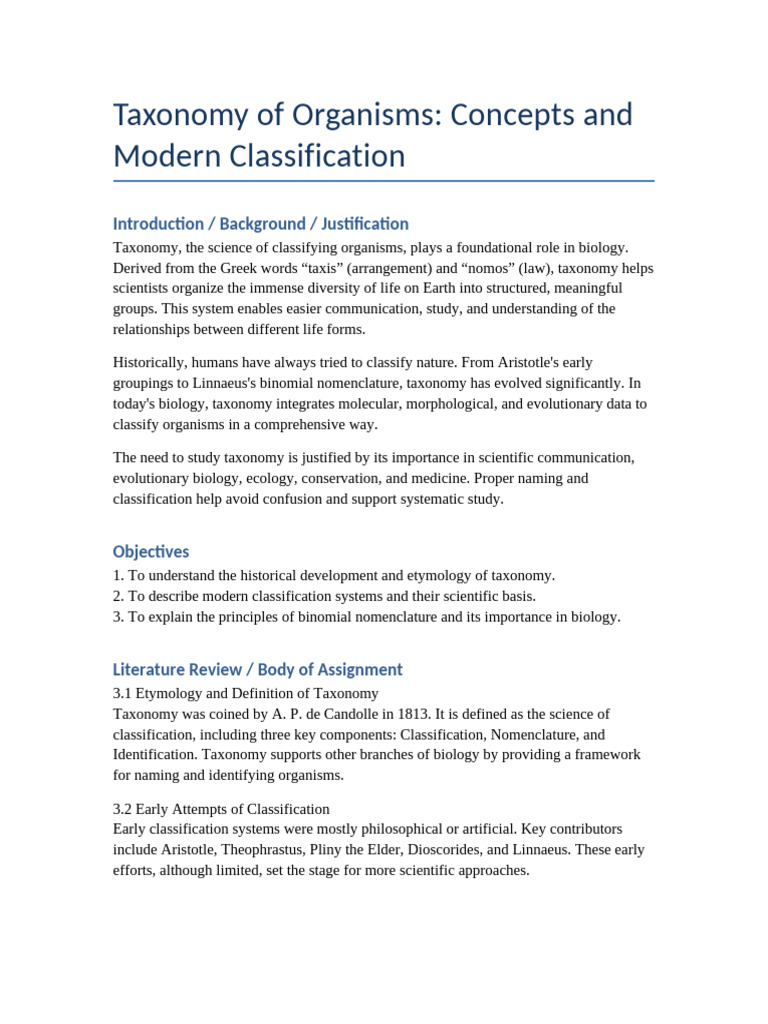 Understanding Taxonomy and Classification | PDF | Taxonomy (Biology ...
