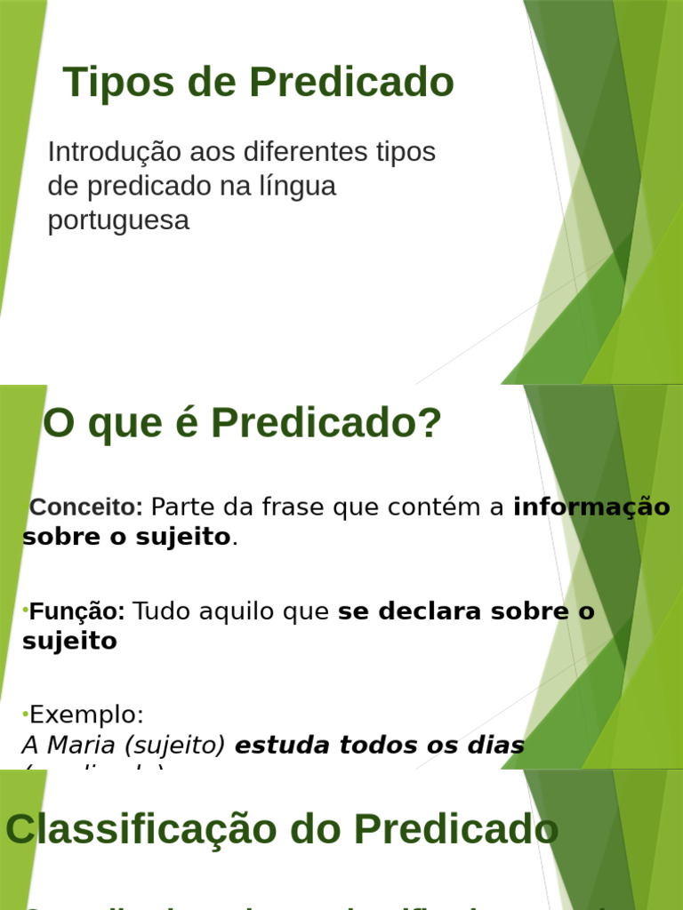 Tipos de Predicado na Língua Portuguesa | PDF