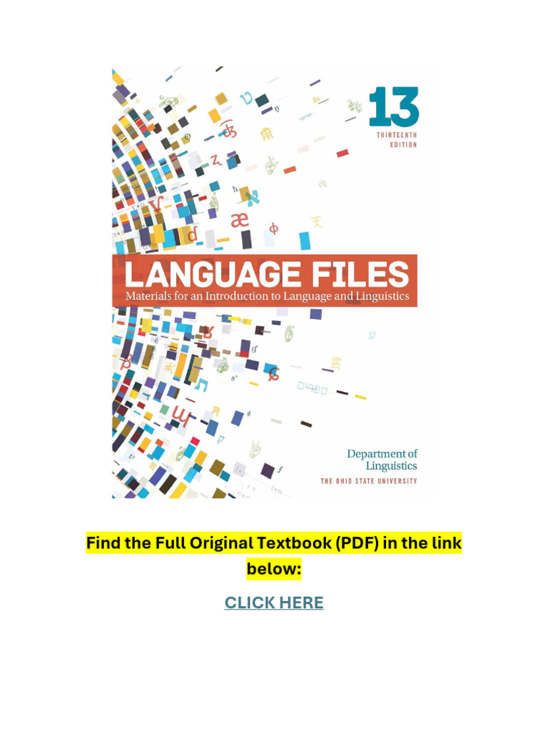 Language Files: 13th Edition Overview | PDF | Morphology (Linguistics) | Syntax