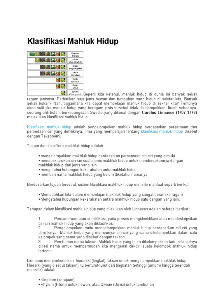 Ilmu Yang Mempelajari Pengelompokan Makhluk Hidup  Disebut 