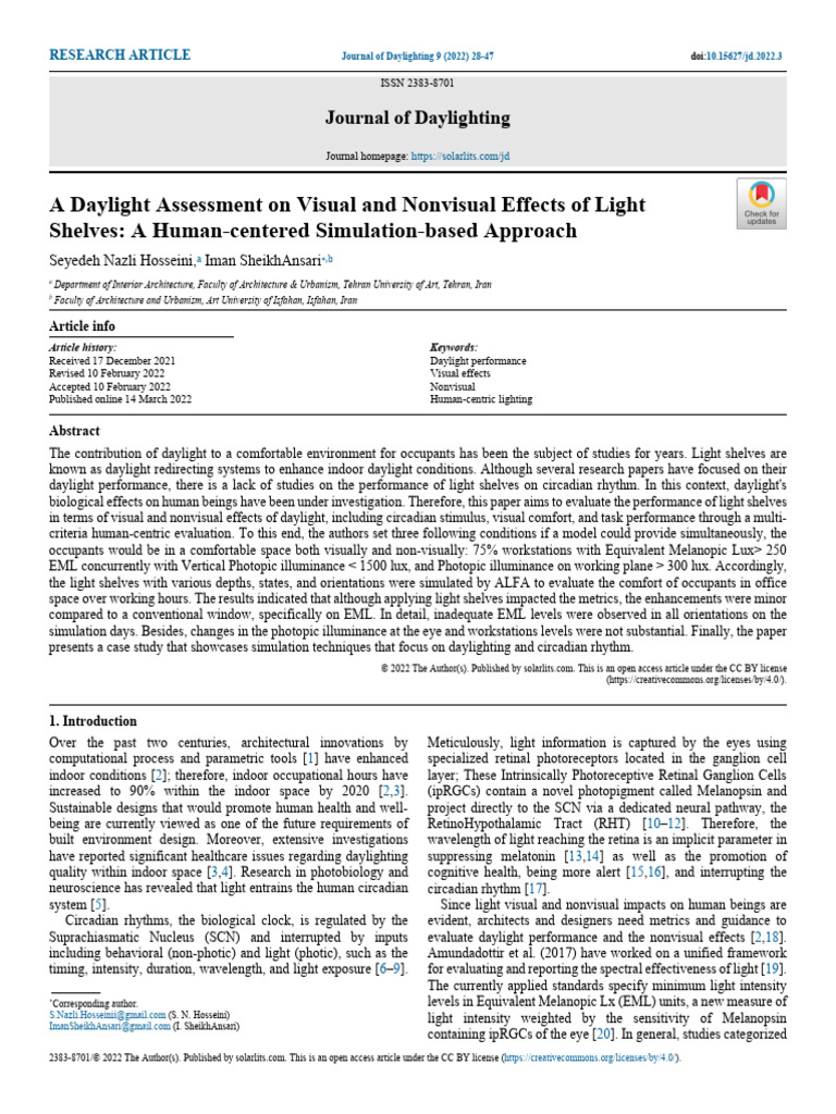 Daylight Assessment of Light Shelves | PDF | Light