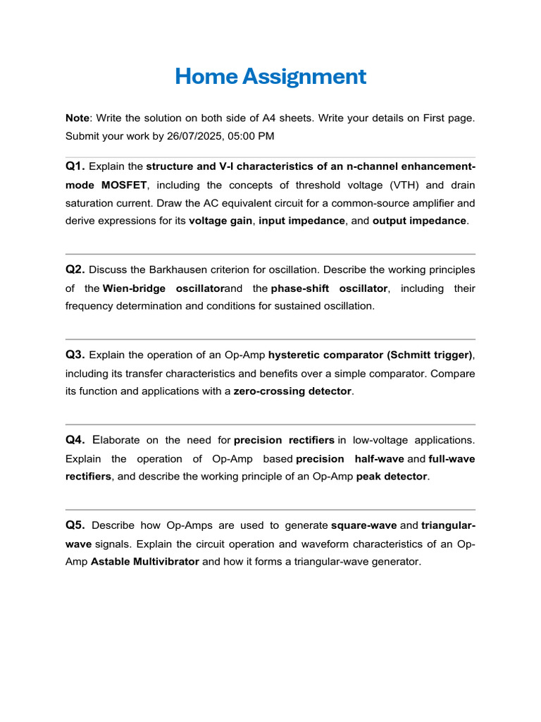 Home Assignment | PDF