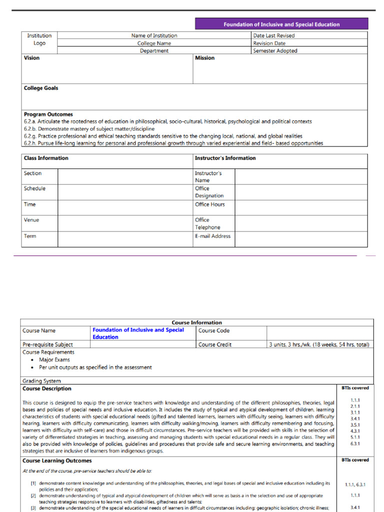 Foundation For Special and Inclusive Education | PDF