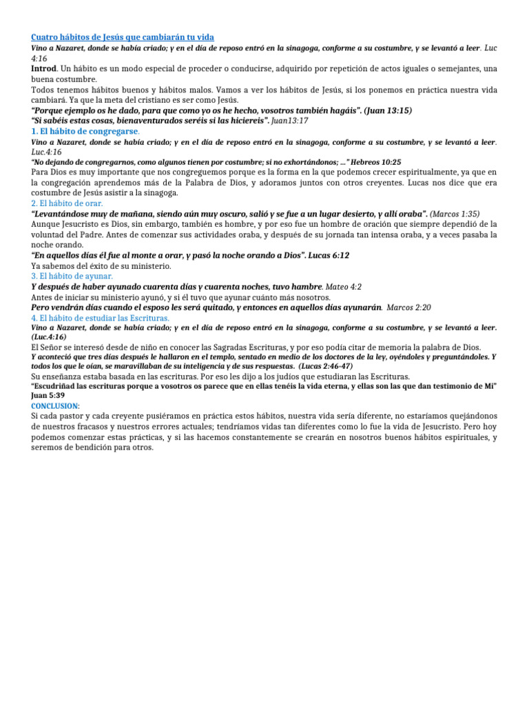 Hábitos de Jesús para transformar vidas | PDF | Oración | Jesús