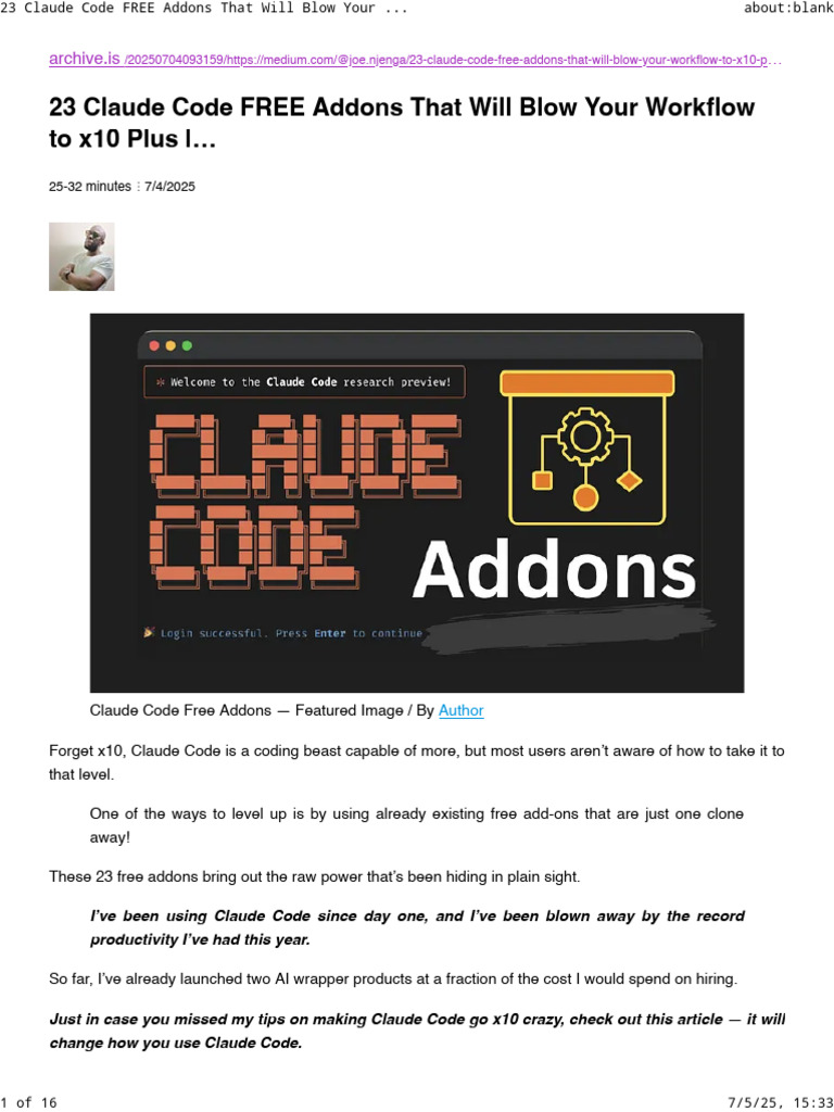 23 Free Addons to Enhance Claude Code | PDF | Command Line Interface ...