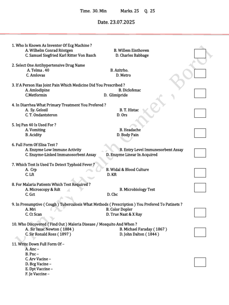 Test 1 | PDF | Malaria | Proteins