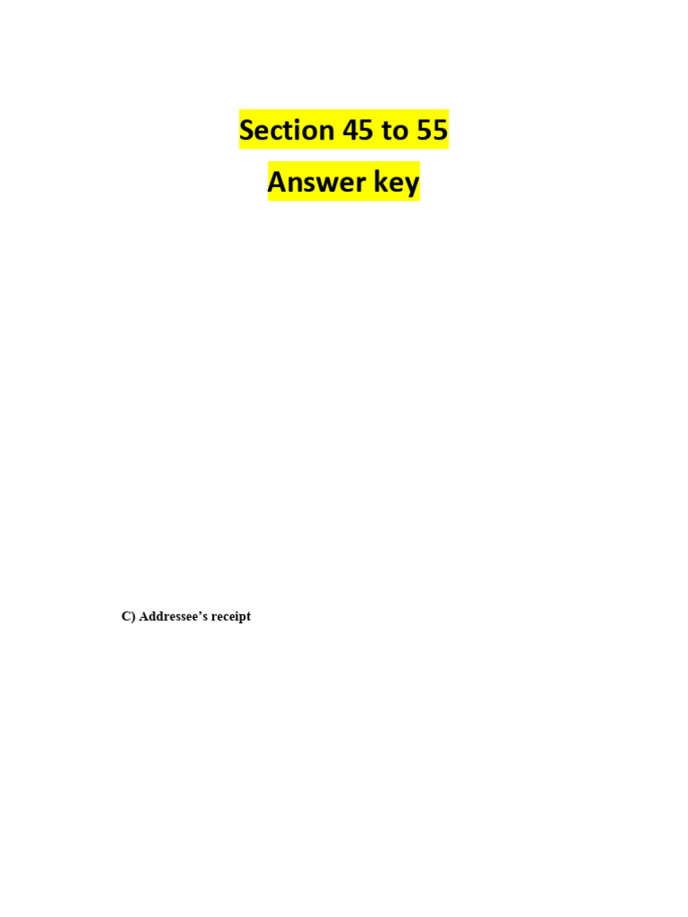 Answer Key for Sections 45-55 | PDF
