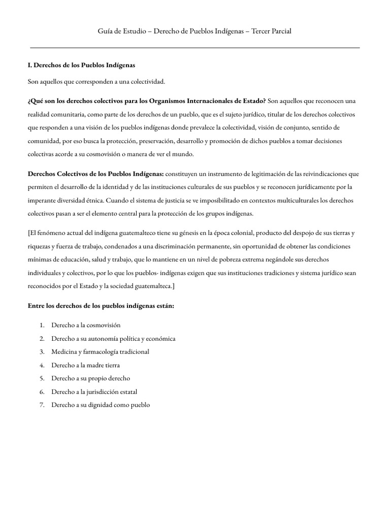 Derechos de Pueblos Indígenas en Guatemala | PDF | Gente indígena ...