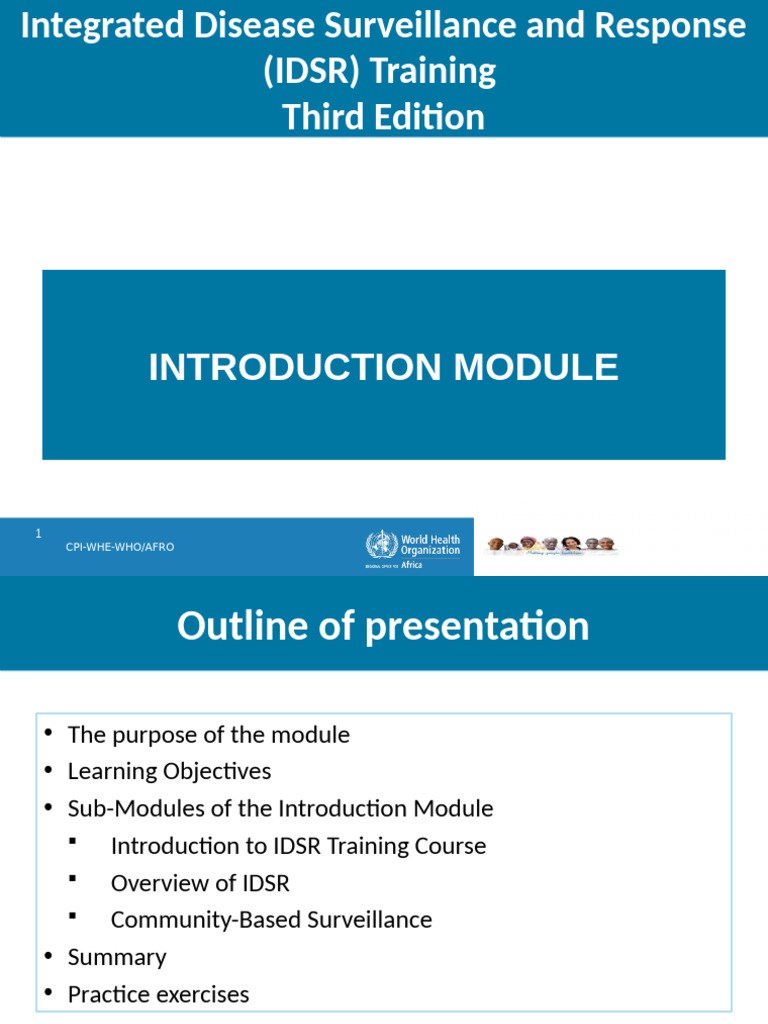 IDSR Training Course Overview | PDF | Public Health | Medicine