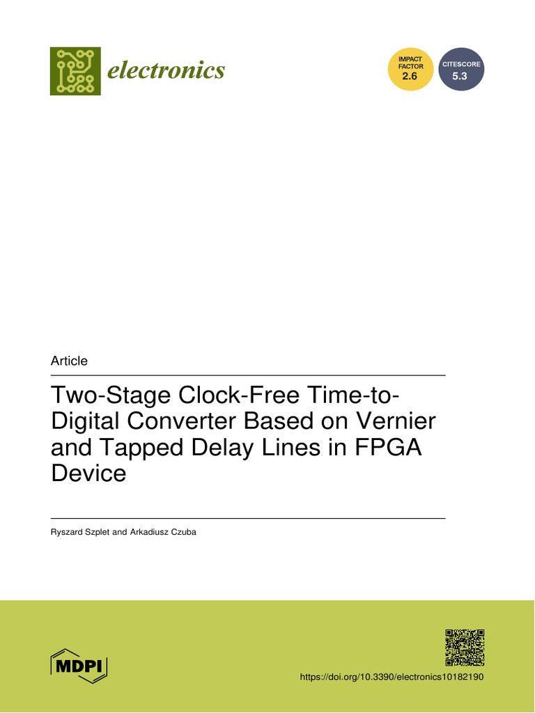 Electronics 10 02190 With Cover | PDF | Field Programmable Gate Array ...