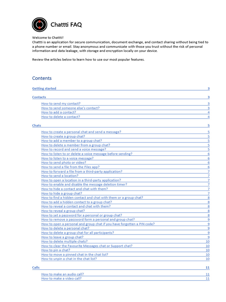 Chattti App User Guide and Security FAQ | PDF | Computer File | Backup