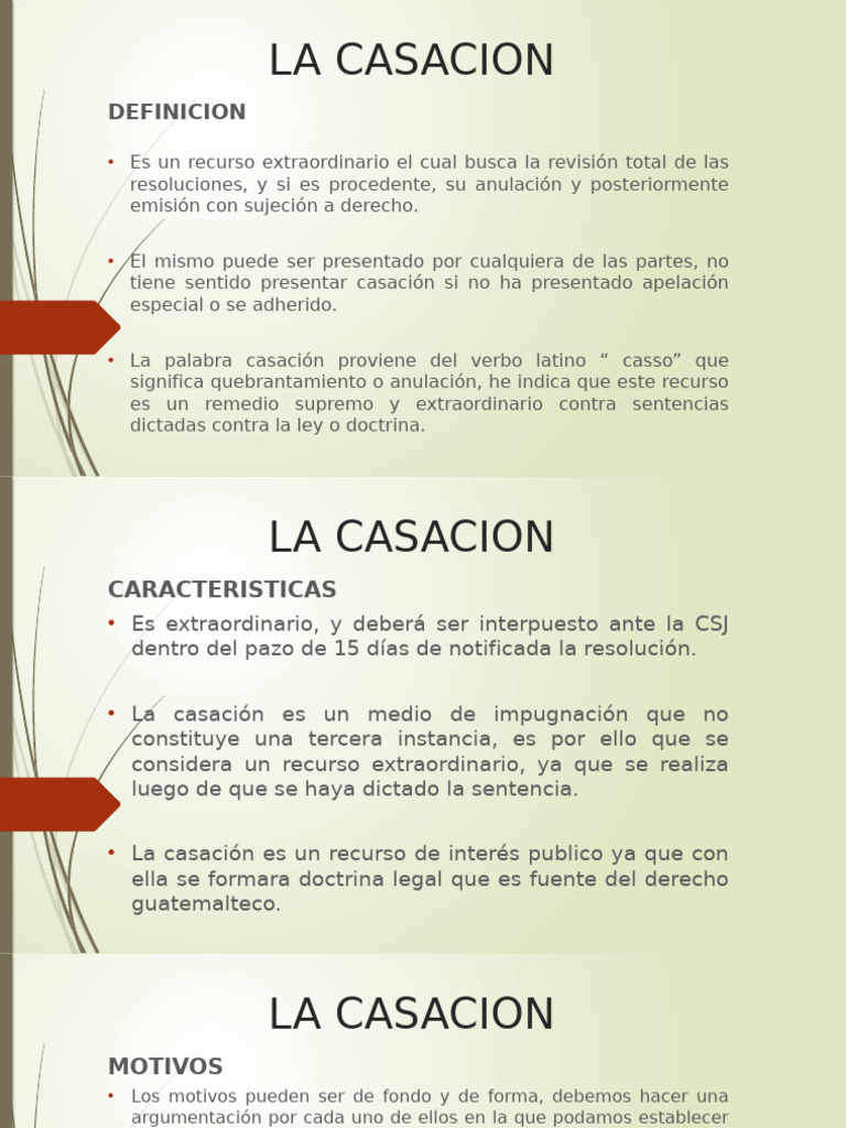 Definición y características de la casación