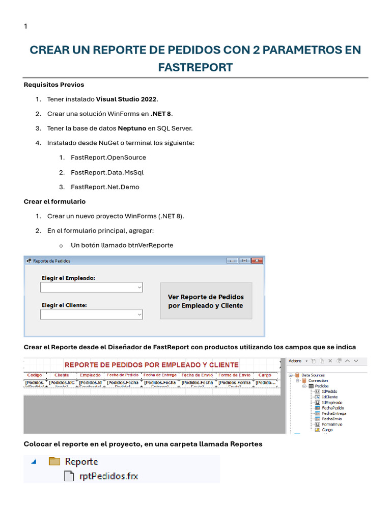 Reporte de Pedidos en FastReport .NET | PDF