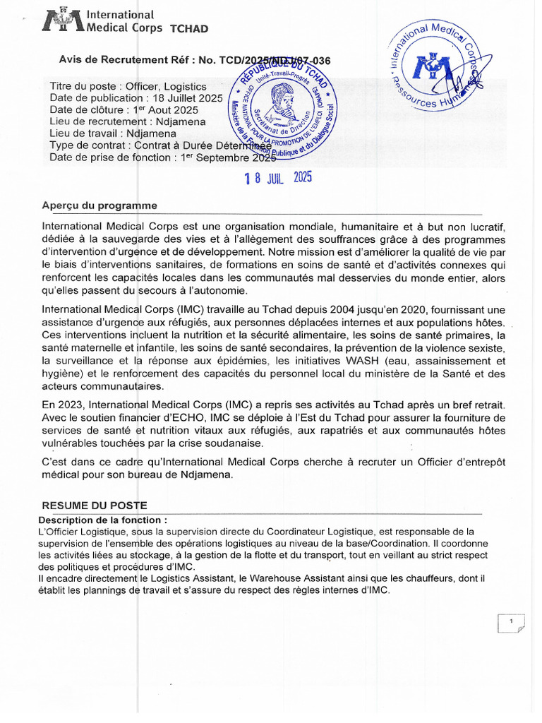 Avis Log Ooficer-Ndjamena | PDF