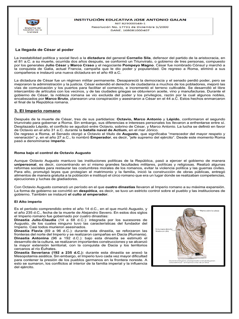 EL IMPERIO ROMANO - TAREA VVVVVVVVVVVVVV | PDF | Mitología romana ...