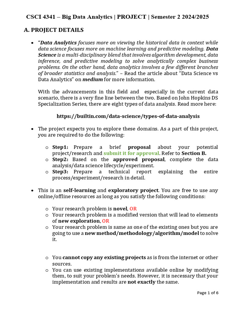 Big Data Analytics Project Guidelines | PDF | Data Analysis | Analytics