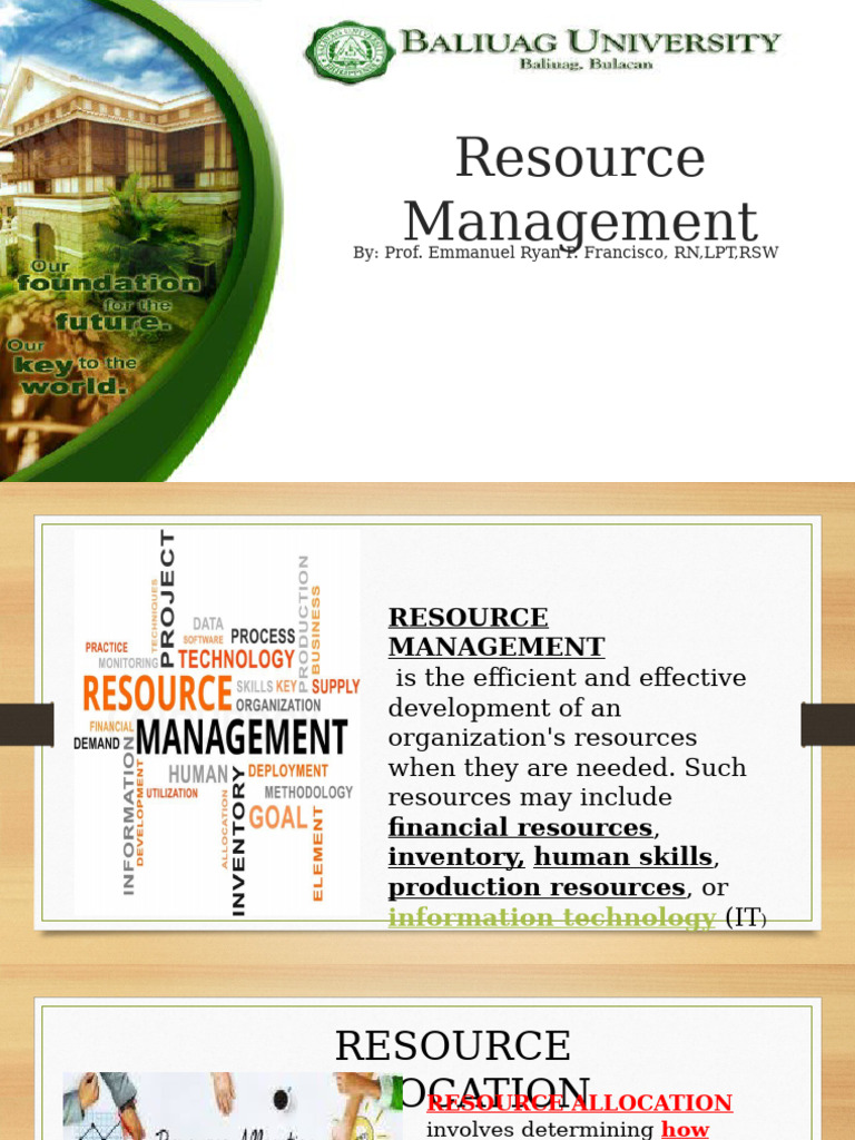 Resource Management | PDF | Business Economics | Economies