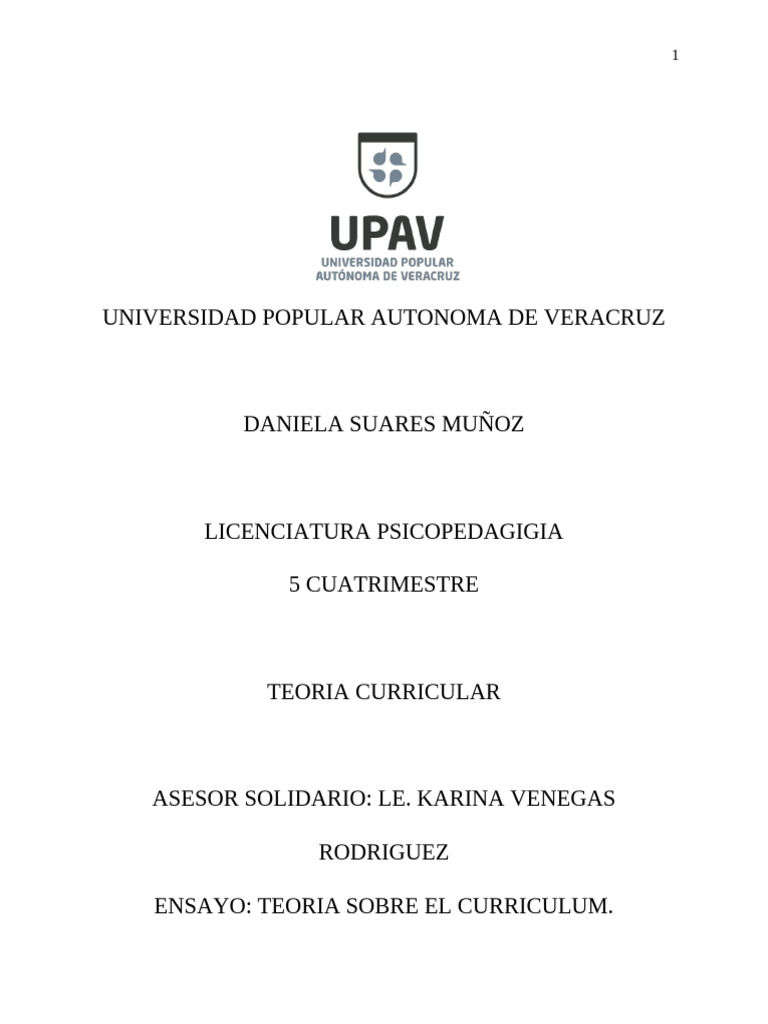 Teoría Curricular en Educación | PDF | Plan de estudios | Aprendizaje