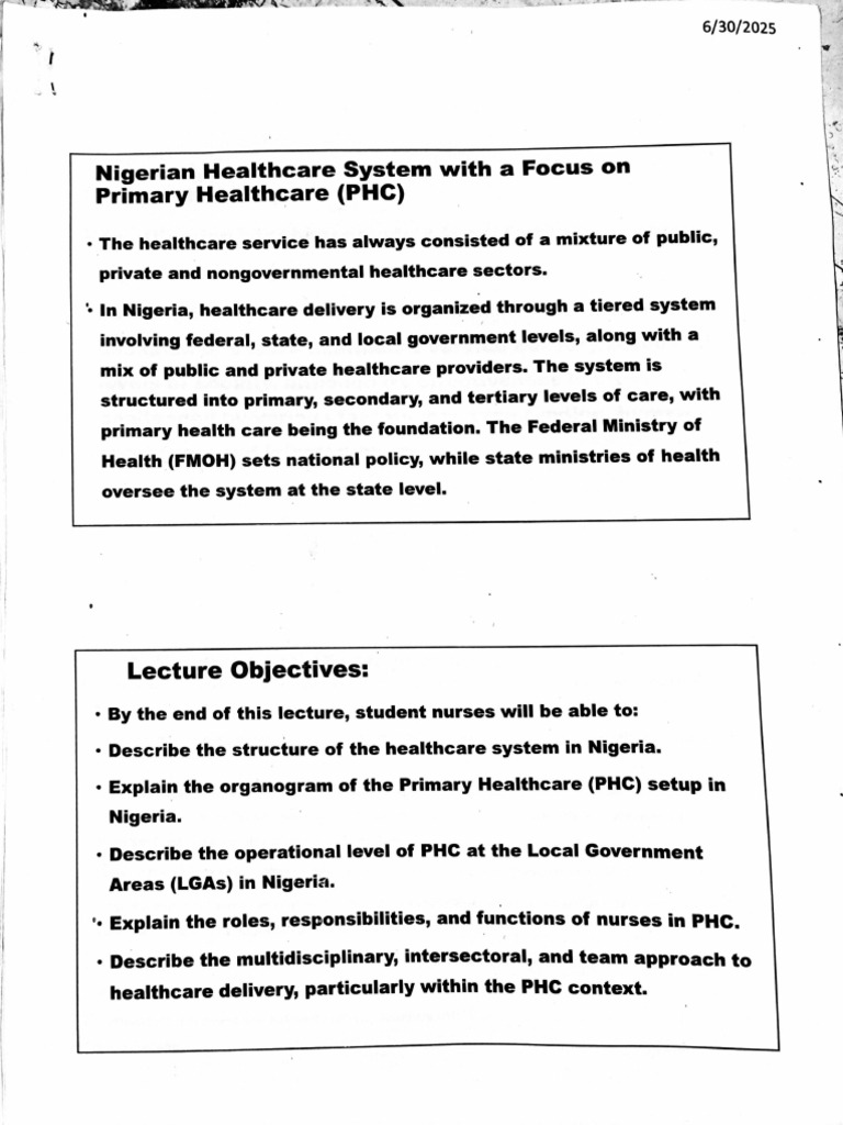 Organogram of Nigeria's Primary Healthcare | PDF | Health Care | Sanitation