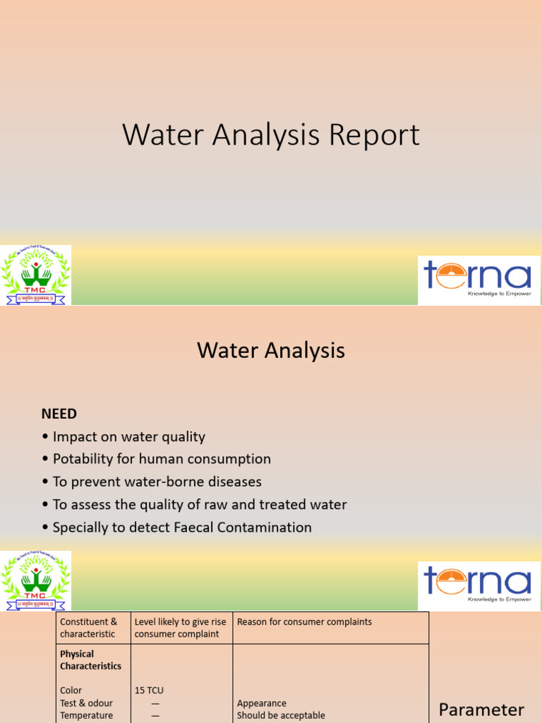 Comprehensive Water Quality Analysis Report | PDF | Water Quality | Water