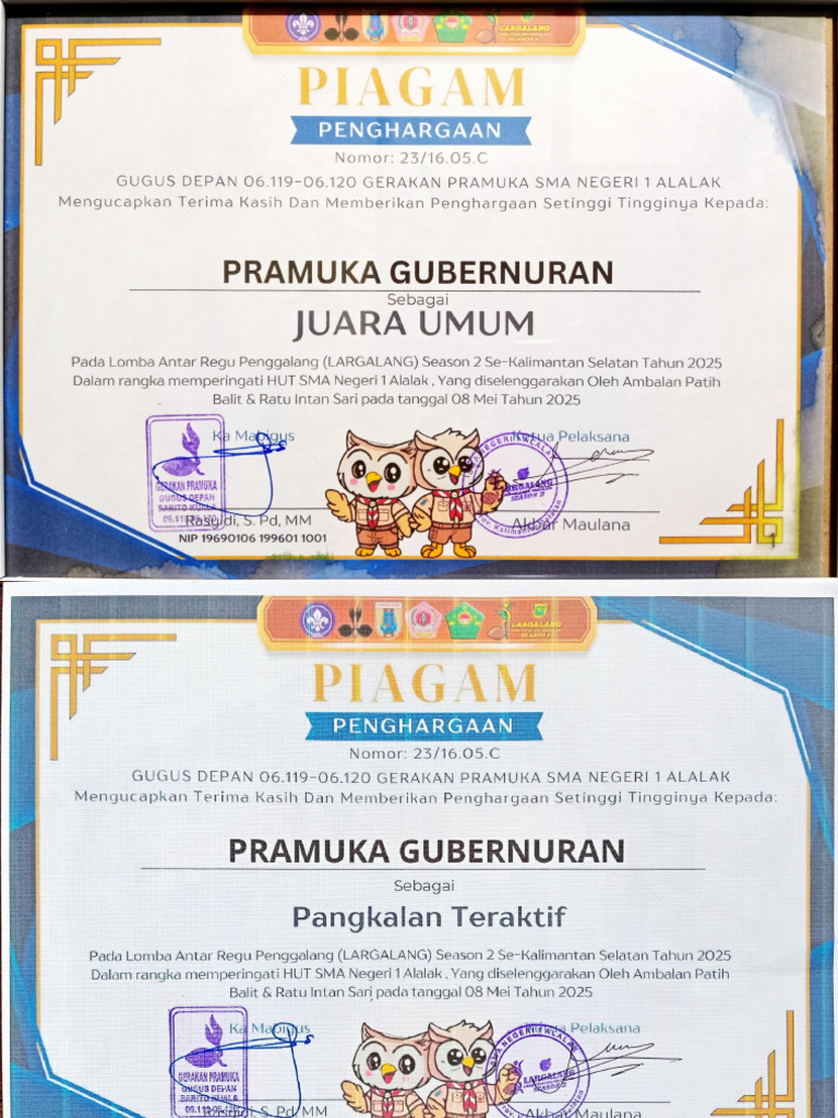 Piagam Pramuka Gubernuran | PDF